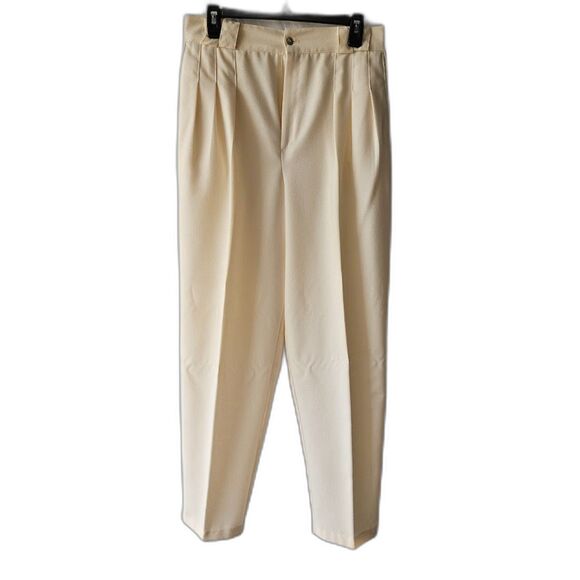 Christy Girl Pleated Pants – Women’s Size 14 – Cream Dress Slacks - Picture 1 of 7